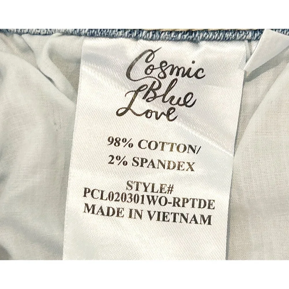 Cosmic Blue Love Women's Jodie Distressed Short Blue Size 30 NWT